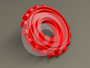 Gears on gray background. Cooperation and teamwork concept
