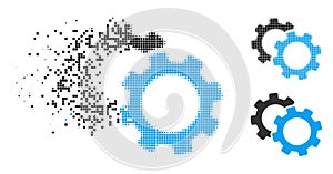 Dust Dot Halftone Gears Icon