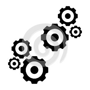 Gears icon isolated white background