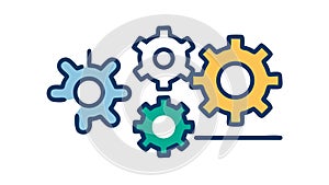 Gears Icon: Settings Process Development Symbol Vector, vector design Generative AI