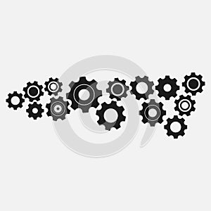Gears icons on white background. Vector illustration.