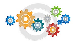 Gears Innovation Progress, Mechanical Teamwork Solutions Vector, vector design Generative AI