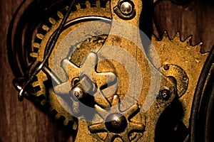 Gears Inside an Old Grandfather Clock
