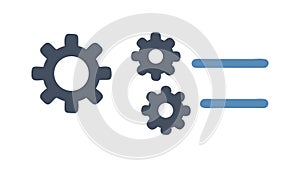 Gears Lines Icon Vector, Process System Symbol, vector design Generative AI
