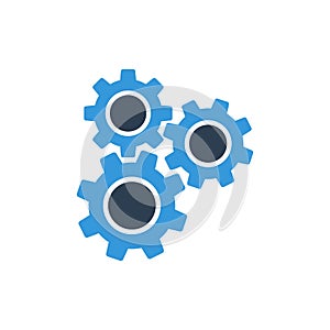 Gears machinery. Settings vector icon for websites projects photo