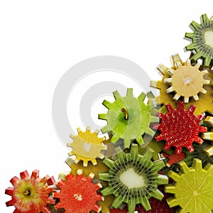 Gears made of fruit slices