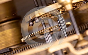 Gears mechanism antique clock