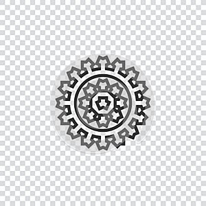 Gears mechanism wheel icon. Stock Vector illustration isolated on pattern background