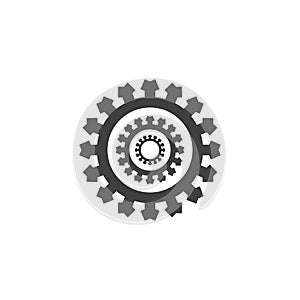 Gears mechanism wheel icon. Stock Vector illustration isolated on white background.