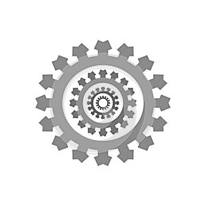 Gears mechanism wheel icon. Stock Vector illustration isolated on white background.