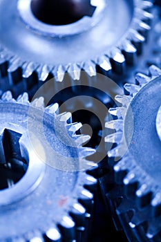 Gears meshing together, technic concept