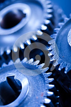 Gears meshing together, technic concept