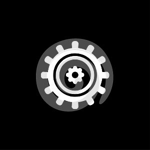 Gears - minimalist and flat logo - vector illustration