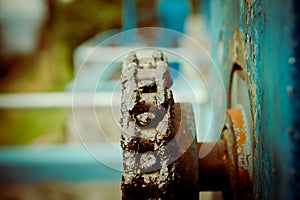 Gears from old mechanism with chain, shallow DOP