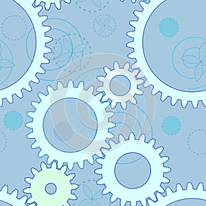 Gears Pattern Seamless Repeated Vector Background