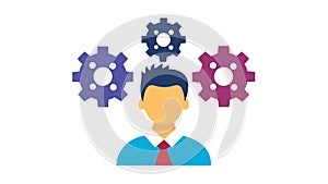 Gears Problem Solving Icon: Technical Solutions, vector design Generative AI