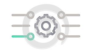 Gears and Processing Icon, Technology Automation Efficiency, vector design Generative AI