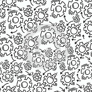 Gears seamless pattern. Vector background. Vector seamless pattern for children, fabrics, clothes, wallpaper, nursery