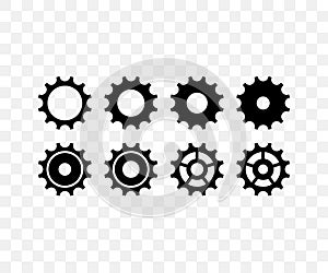 Gears set, pinion and gearwheel and mechanism, graphic design photo