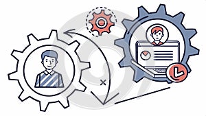 Gears and settings icon, configuration and options symbol vector design Generative AI