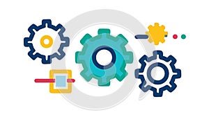 Gears Settings Process Configuration Mechanism Icon Vector, vector design Generative AI