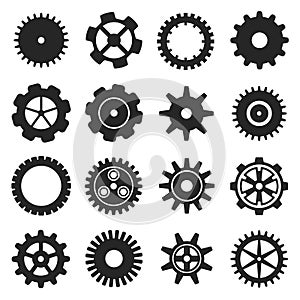 Gears shapes vector set.