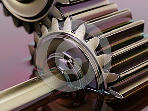 Gears Submerged in Motor Oil 3d Illustration