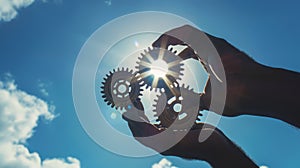 The Gears of Teamwork Concept.AI generated image