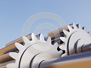 Gears Teamwork Concept Outdoors 3d Illustration