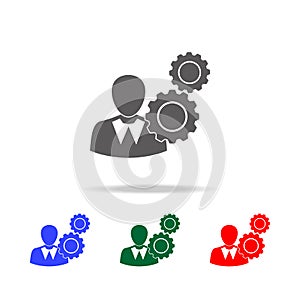 gears of thoughts of person icon. Elements of human resource in multi colored icons. Business, human resource sign. Looking for ta