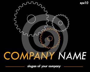 Gears vector logo template, ready logotype for a company or a br