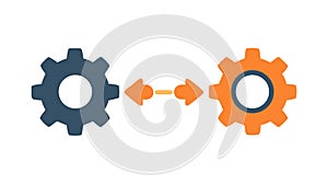 Gears Workflow Process, Engineering and Development Icon, Operations, vector design Generative AI