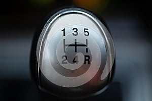 Gearshift lever close up photo