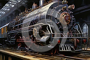 geartrain a massive mechanical train with interlocking gears and