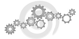 Gearwheels cogs icon teamwork concept