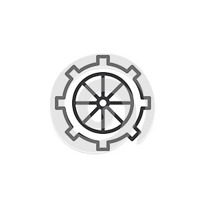 Gearwheels outline icon