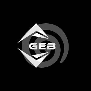 GEB abstract technology logo design on Black background. GEB creative initials letter logo concept