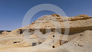 Gebel Al Mawta, the `Mountain of the Dead`, in Siwa Oasis, Egypt.