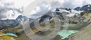 Gebroulaz Glacier, lagoons and Lac Blanc in Vanoise national park, France