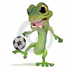 Lagarto excavación balón de fútbol 