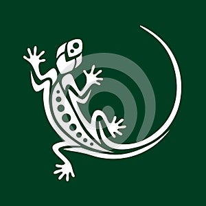 Gecko lizard illustration Maori style ornament.