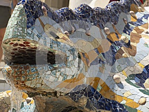 gecko mosaic fountain barcelona park guell spain gaudi masterpiece