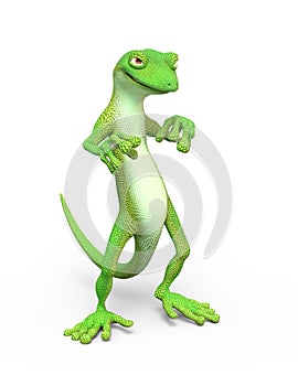 The Toon Gecko. 3D Illustration photo