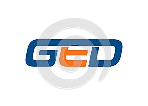 GED letter logo design vector
