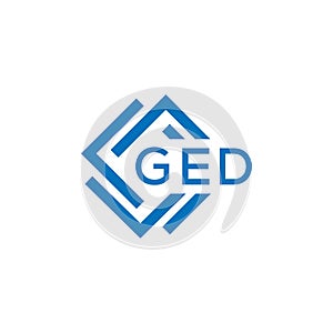 GED letter logo design on white background. GED creative circle letter logo concept. GED letter design.GED letter logo design on