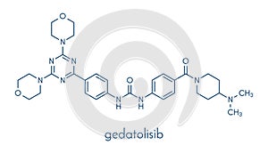 Gedatolisib cancer drug molecule. Skeletal formula.