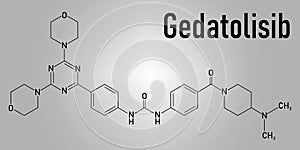 Gedatolisib cancer drug molecule. Skeletal formula. Chemical structure