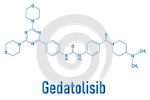 Gedatolisib cancer drug molecule. Skeletal formula. Chemical structure