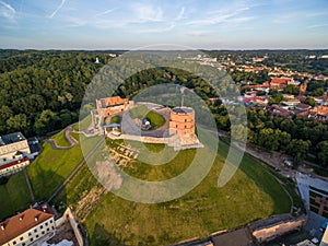 Gediminas Castle Hill in Lithuania, Vilnius Old Town.