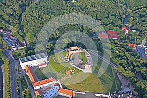 Gediminas Castle in Vilnius aerial view